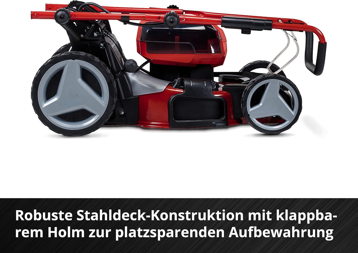 Einhell Professional Tondeuse à gazon sans fil GP-CM 36/47 S HW Li Power X-Change (36V, 47 cm largeur de coupe, autotractée, moteur sans charbon) Livré avec 4 Batteries 4,0Ah et 2 Chargeurs Doubles