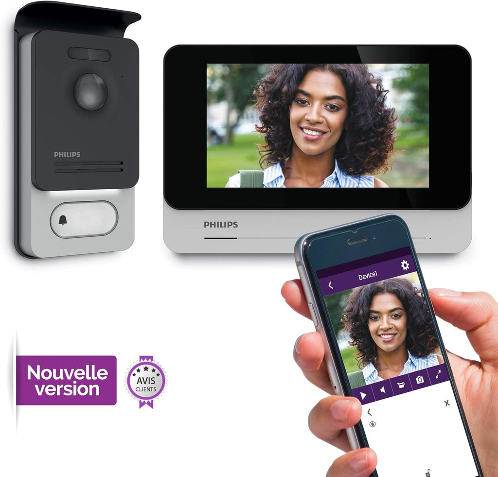 Philips - Visiophone connecté smartphone - WelcomeEye Connect 2 - Philips - 531036 - Philips WelcomeEye Connect 2 (version améliorée)