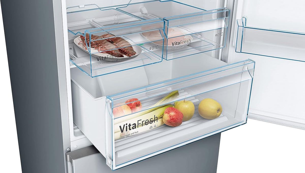 Bosch KGN49XLEA Série 4 - Réfrigérateur Combiné pose-libre - 438 L - 203 x 70 (H x L) - Inox