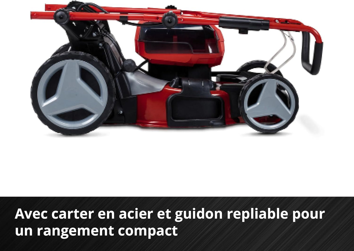 Einhell Professional Tondeuse à gazon sans fil GP-CM 36/47 S HW Li Power X-Change (36V, 47 cm largeur de coupe, autotractée, moteur sans charbon) Livré avec 4 Batteries 4,0Ah et 2 Chargeurs Doubles