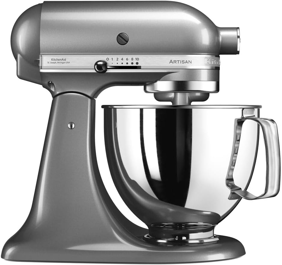 KitchenAid Robot Patissier I Artisan I Robot cuisine multifonctions à tête inclinable I Avec 4 accessoires I Bol de 4,8L | Crème