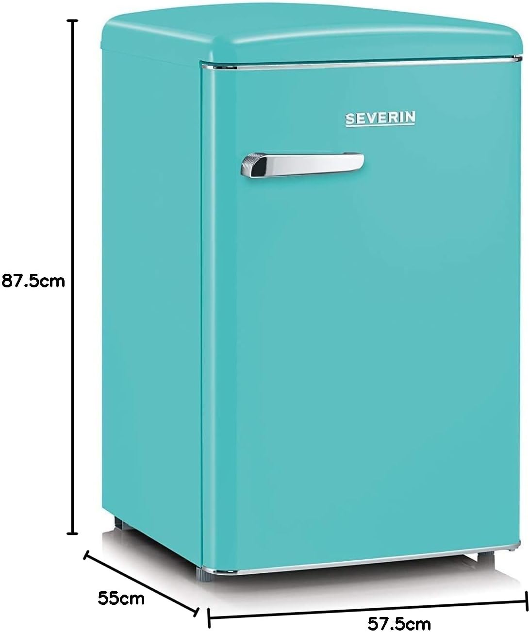 SEVERIN Réfrigérateur Congélateur, Pose libre, Longueur 55 cm, 108L, Classe D, 110 kWh/an, 37 dB, Look rétro, Crème, RKS 8833