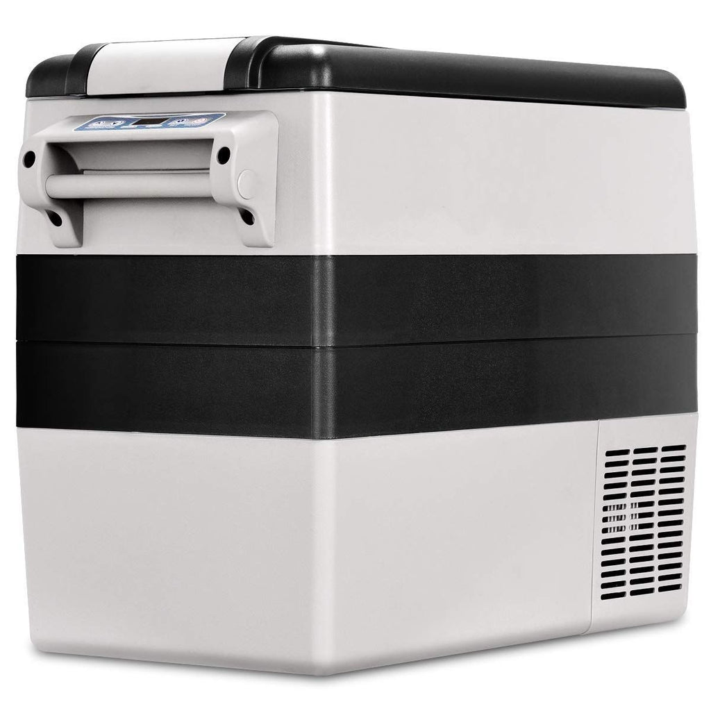 Réfrigérateur 52l de Voiture -20°C/+10°C Mini Réfrigérateur Portable Ecran Lcd Adaptateur 69x34,5x52,5cm Noir+Gris