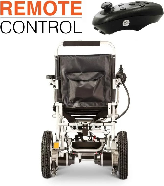 Fauteuil roulant électrique, Culver Mobility Fauteuil roulant électrique pliable léger Fauteuil roulant électrique sans danger, voyage aéronautique approuvé par la FDA (cadeau RAMP en fauteuil roulant gratuit) (argent-17,5 inc)