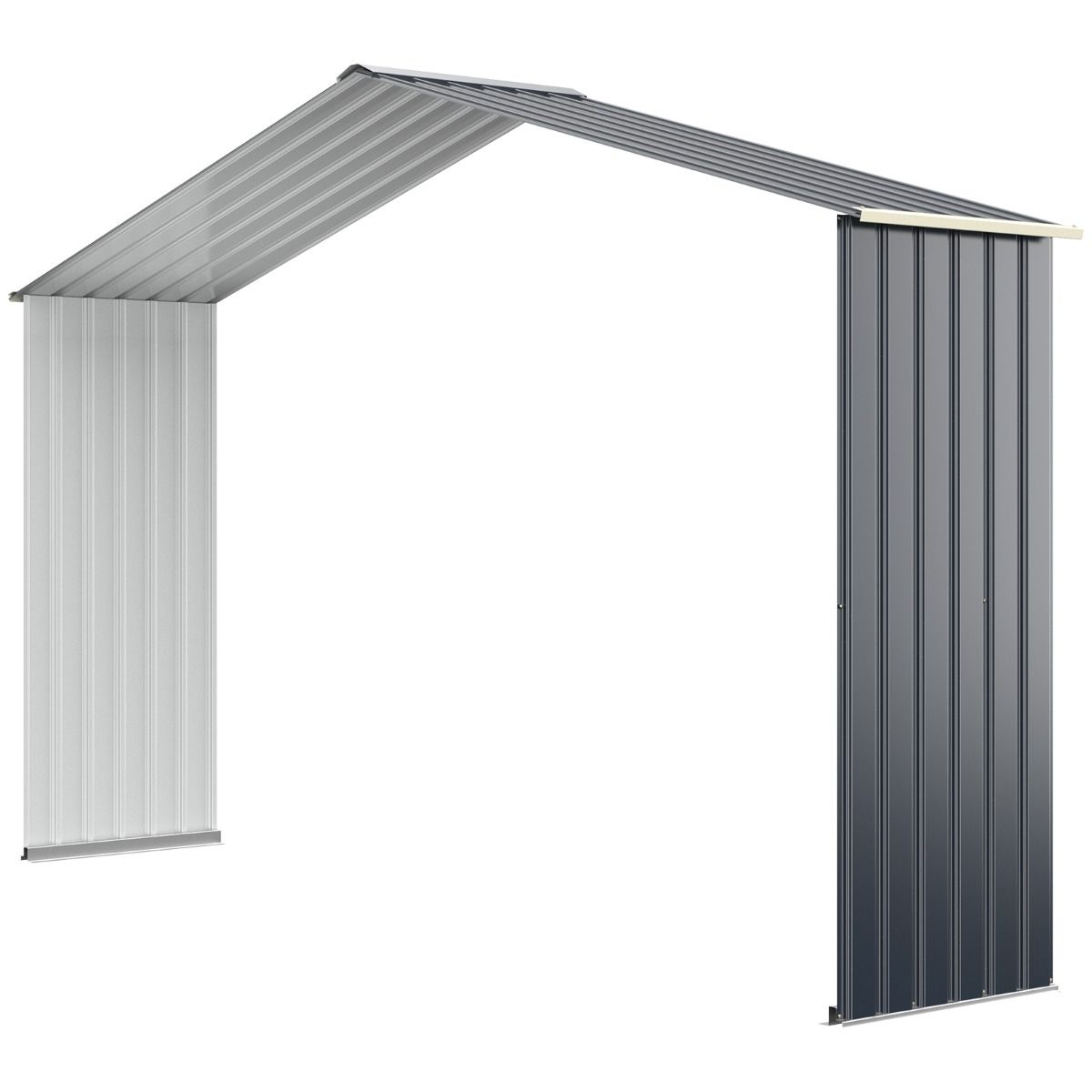 Abri de Jardin en Métal & Extension 10.85©O avec 2 Portes Coulissantes Verrouillables 4 Trous d’Aération Gris pour Vélo