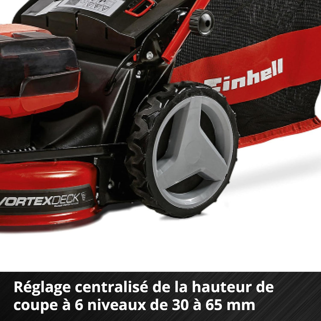Einhell Professional Tondeuse à gazon sans fil GP-CM 36/47 S HW Li Power X-Change (36V, 47 cm largeur de coupe, autotractée, moteur sans charbon) Livré avec 4 Batteries 4,0Ah et 2 Chargeurs Doubles