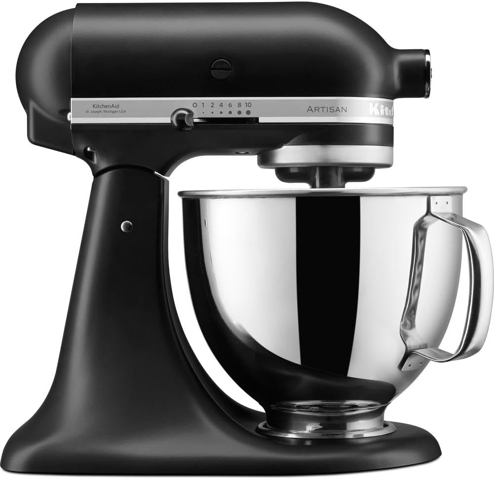 KitchenAid Robot Patissier I Artisan I Robot cuisine multifonctions à tête inclinable I Avec 4 accessoires I Bol de 4,8L | Crème