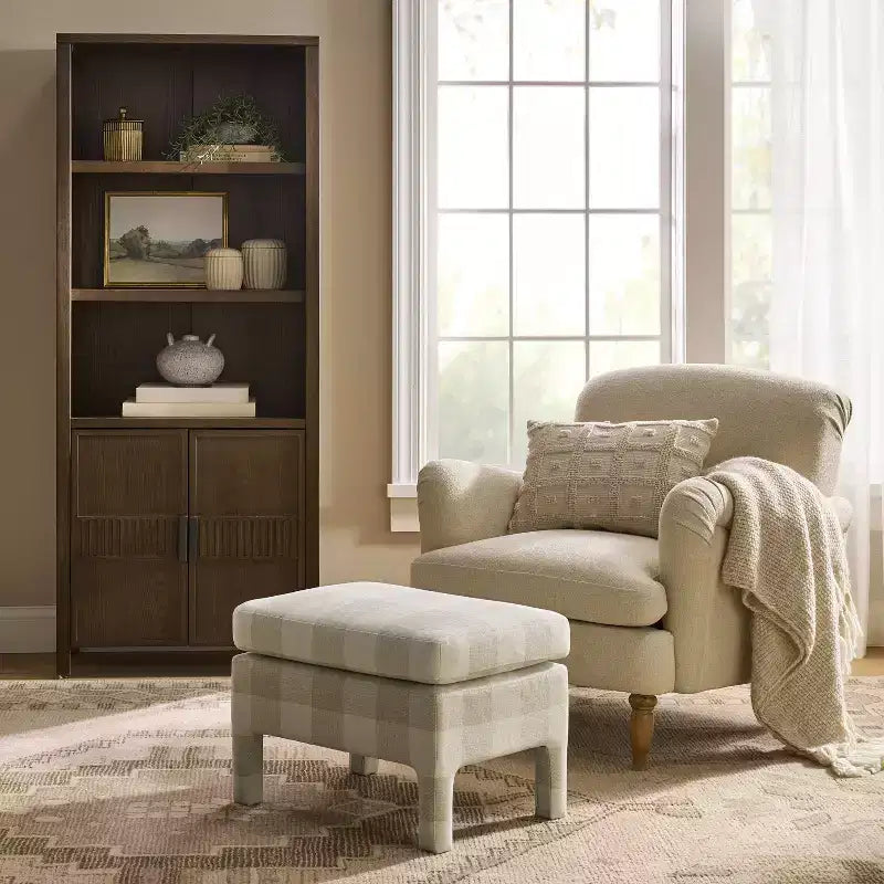 Pouf entièrement rembourré à motif de style nordique