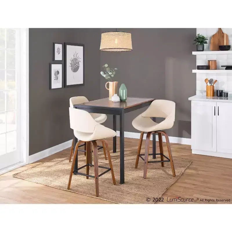 Lot de 2 tabourets de bar carrés de style nordique