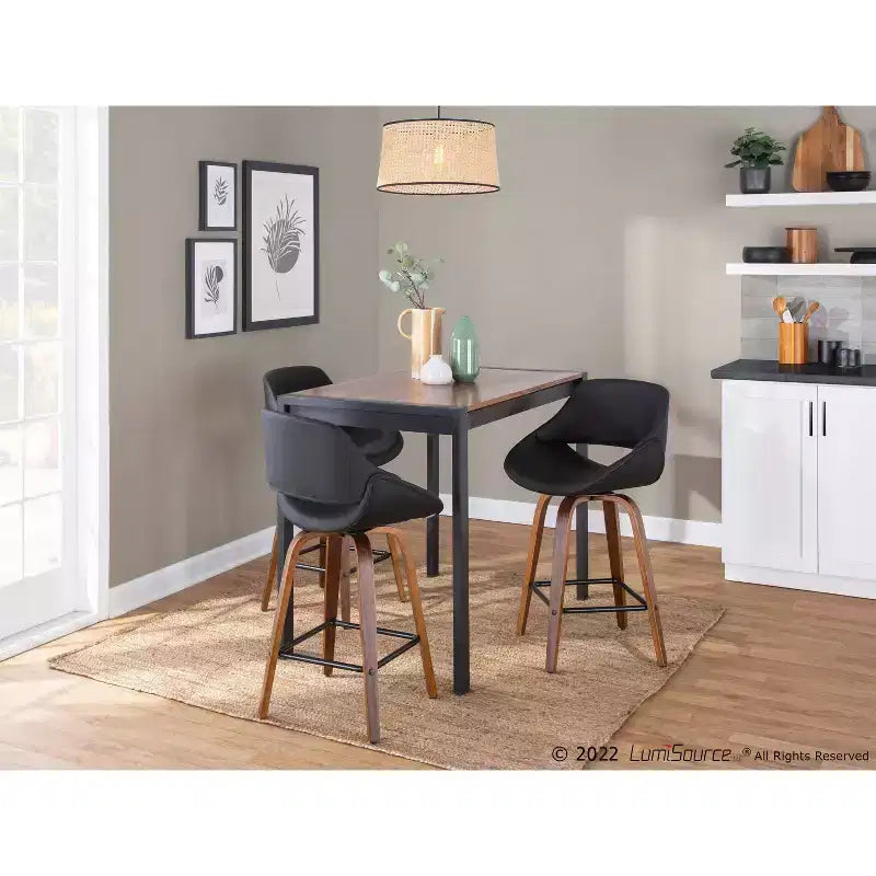 Lot de 2 tabourets de bar carrés de style nordique