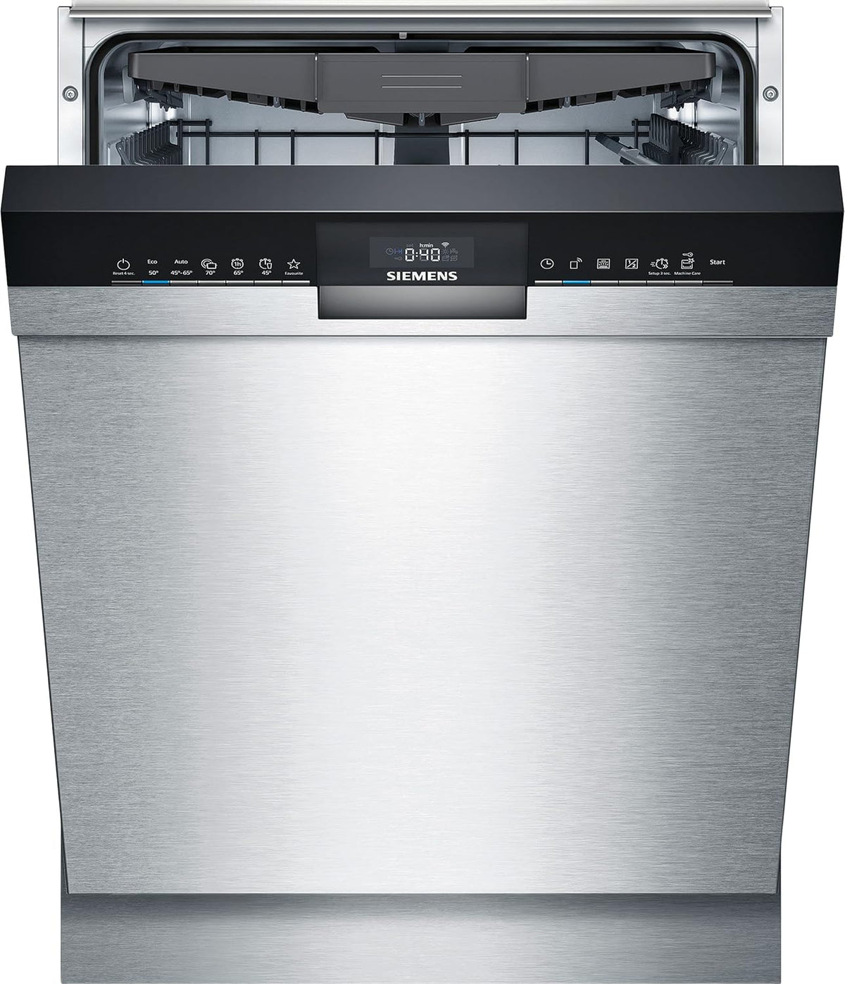 Siemens SN43ES14VE, iQ300 Lave-vaisselle intelligent, lave-vaisselle sous meuble avec tiroir à couverts, 60 cm, ouverture automatique de la porte grace à AutoOpen dry, particulièrement silencieux avec