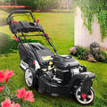 BRAST tondeuse thermique 3 roues TRIKE E-START 224cc 53cm tractée démarrage électrique mulching 4en1 capot en t?le en acier 60l - moteur 4 temps de la marque fran?aise GT reglable
