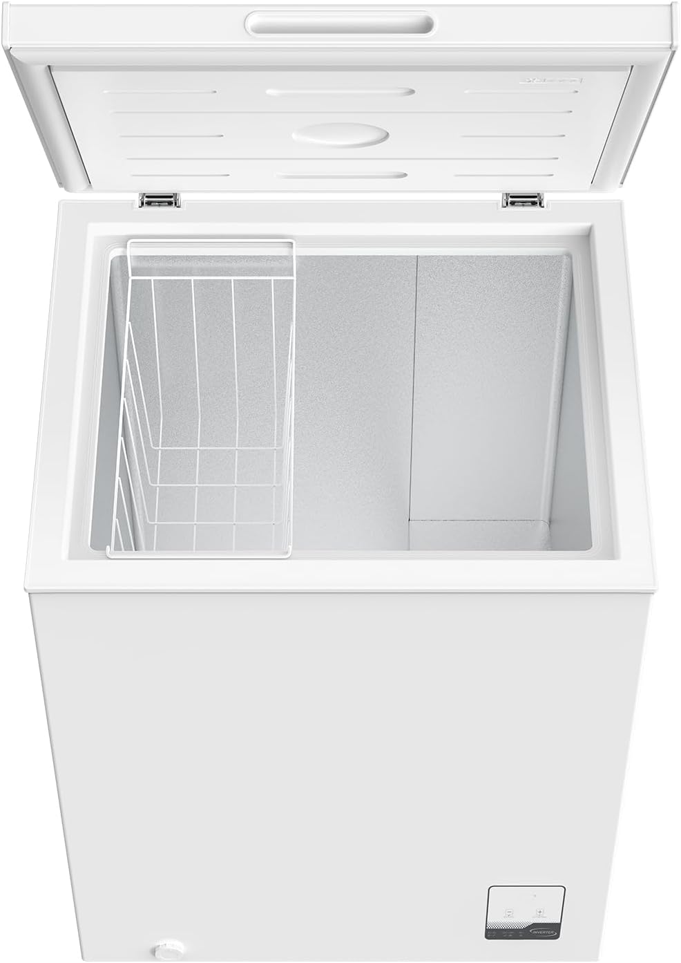 Congélateur coffre CHiQ 142L, 63,5 x 55,6 x 83,5cm, Congélateur Inverter, Affichage de la température extérieure, Mode de congélation rapide -32°C, Grille métallique,Faible bruit