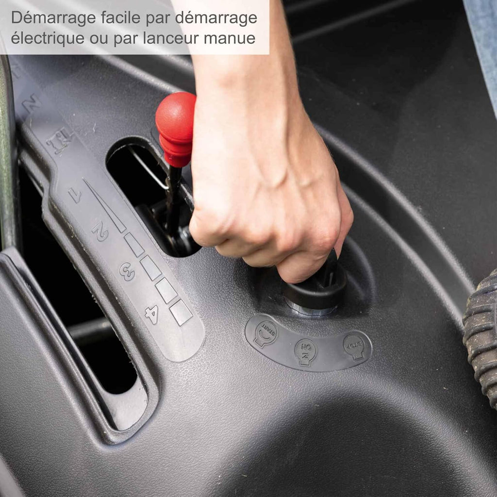Scheppach Tondeuse à Gazon autoportée MR196-61 – Moteur à Essence 4 Temps 4,8 KW / 6,5 CV – Largeur de Coupe 61 cm – 5 Vitesses – Hauteur de Coupe réglable
