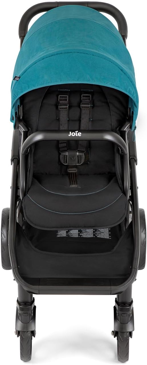 Joie - Evalite? Duo - Poussette Double Légère - Siège Arrière Inclinable à Plat - Compatible Sièges Auto Et Nacelles - Suspension 4 Roues - Harnais 5 Points SoftTouch - Dès la naissance