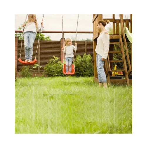 Aire de jeux enfant Montessori - 3 en 1 Balan?oire, Toboggan, Cabane en bois modulable