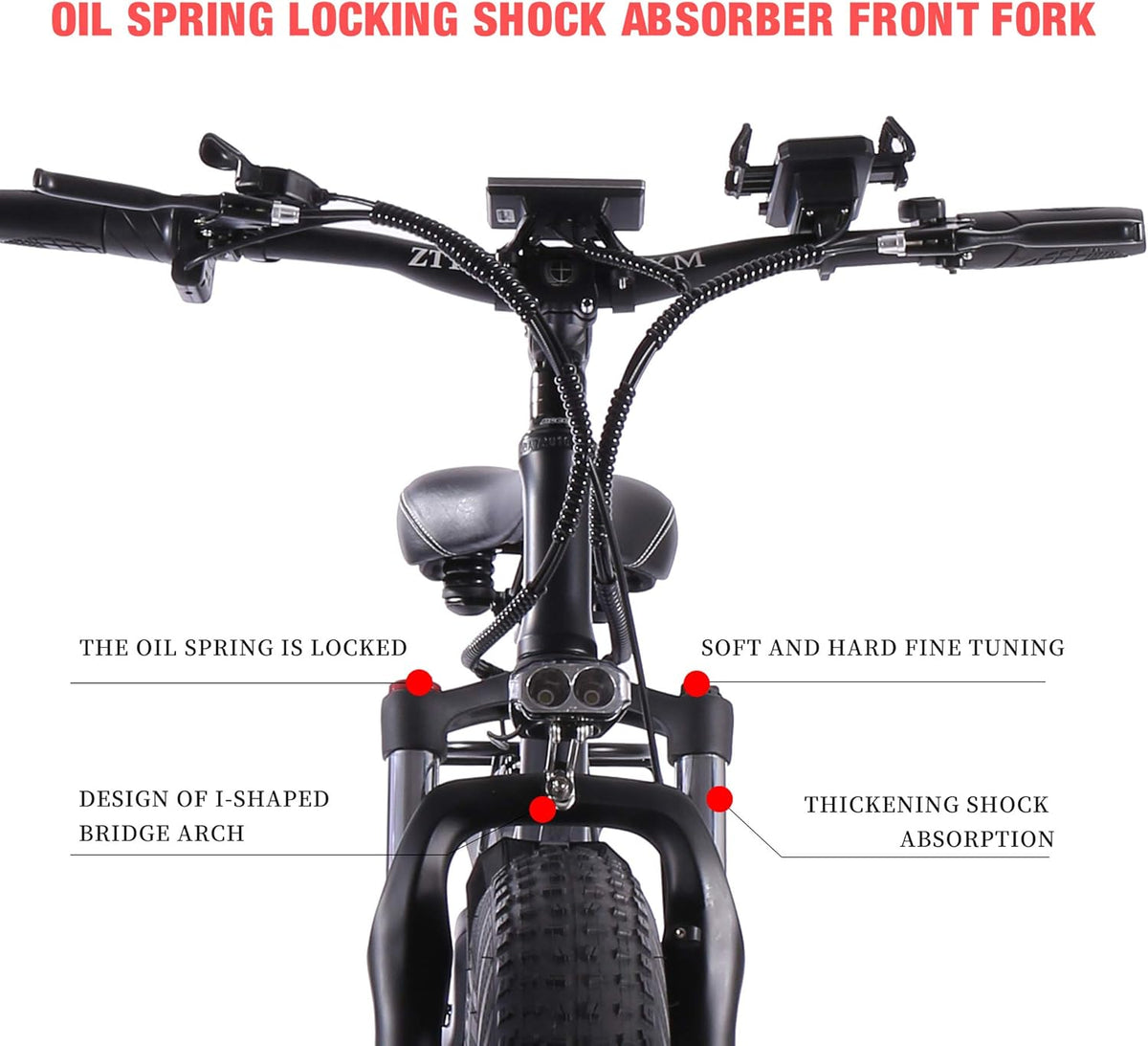 ride66 Vélo électrique VTT pour Homme Adulte, 26 Pouces 21Ah Batterie au Lithium Shimano 7 Vitesses, Vélo Homme Fat Bike Noir XL