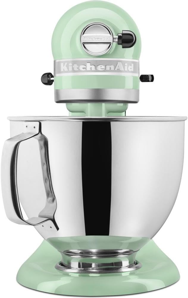 KitchenAid Robot Patissier I Artisan I Robot cuisine multifonctions à tête inclinable I Avec 4 accessoires I Bol de 4,8L | Crème