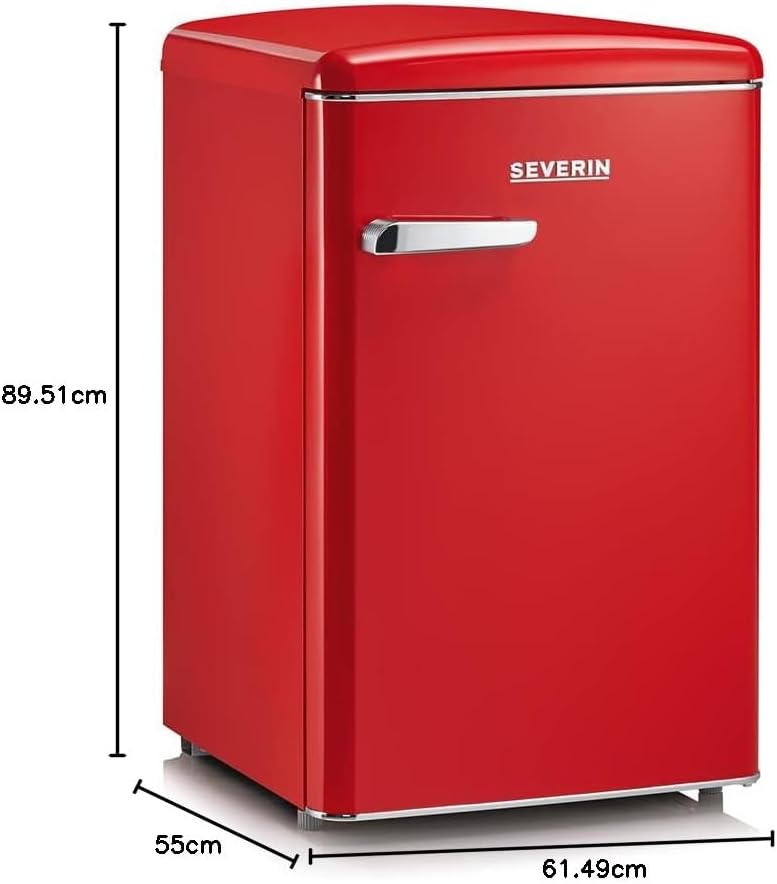 SEVERIN Réfrigérateur Congélateur, Pose libre, Longueur 55 cm, 108L, Classe D, 110 kWh/an, 37 dB, Look rétro, Crème, RKS 8833